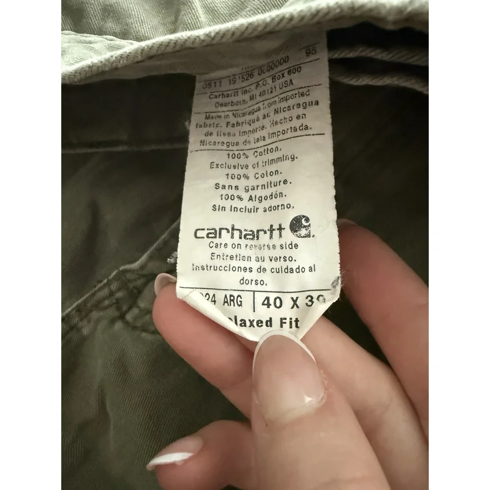 Carhartt Carpenter Pants Green B324-ARG Work Wear‎ Size 40x30
